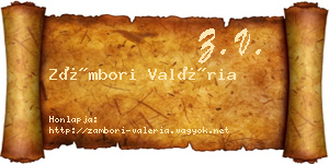 Zámbori Valéria névjegykártya