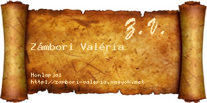 Zámbori Valéria névjegykártya